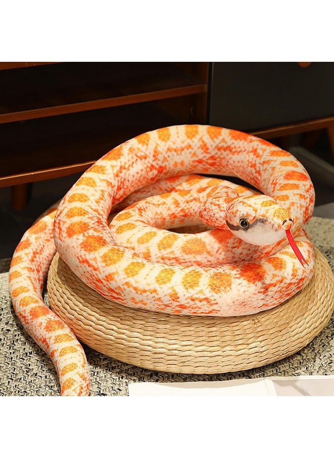 BXT - Snake Plush 7 Ft Long, Realistic Snake Stuffed Animal, Giant Snake Plush Toy, Prank Props Scare Toy, Kids Jungle Party Favor, Reticulated Python (Yellow Floral Python) - Image 1