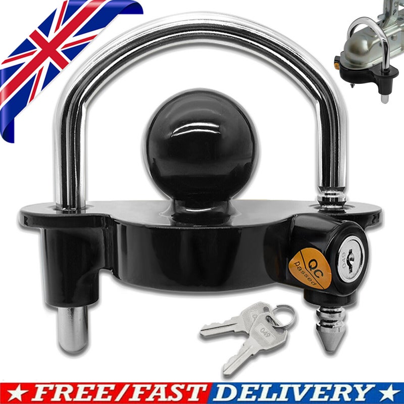 WYT Caravan Trailer Coupling Lock 14x15.5x8cm Rust-Proof Anti-Theft Security - Weather-Resistant Coating Easy Installation for Caravans and Trailers - Image 2