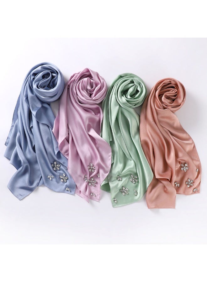 Nariele New Chiffon Handmade Diamond Headscarf - Image 4