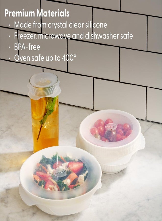 WP W&P Reusable Silicone Stretch Lid, Set of 6 Circular Lids, Dishwasher Safe, Freezer Safe, LFGB/Premium Materials, Microwave Safe, Clear - Image 5