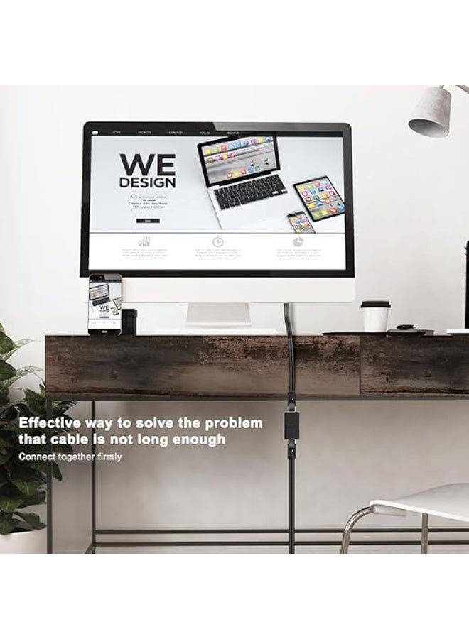 CABLE CONV RJ45 Coupler, 3 Pieces Ethernet RJ45 Coupler, RJ45 Connector Cat7, Cat6, Cat5, Cat5e Compatible with Network Cables Female to Female (Black) - Image 4