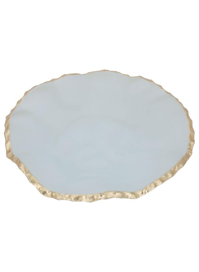 Glass Sweet Dish 21 X 4 Cm Golden Rim Circular Transparent