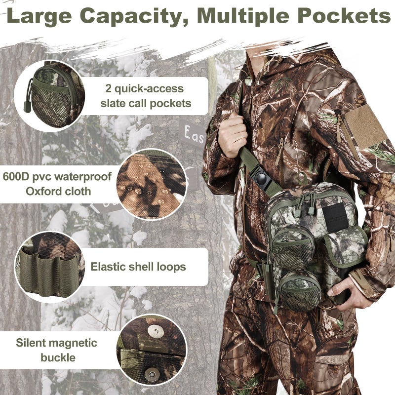 Qiullen Tactical Shoulder Bag Outdoor Military Sling Bag Crossbody Turkey Hunting Bag Sports Chest Pack for Hunting, Hiking, Fishing, Lightweight Carry Pouch - Image 5