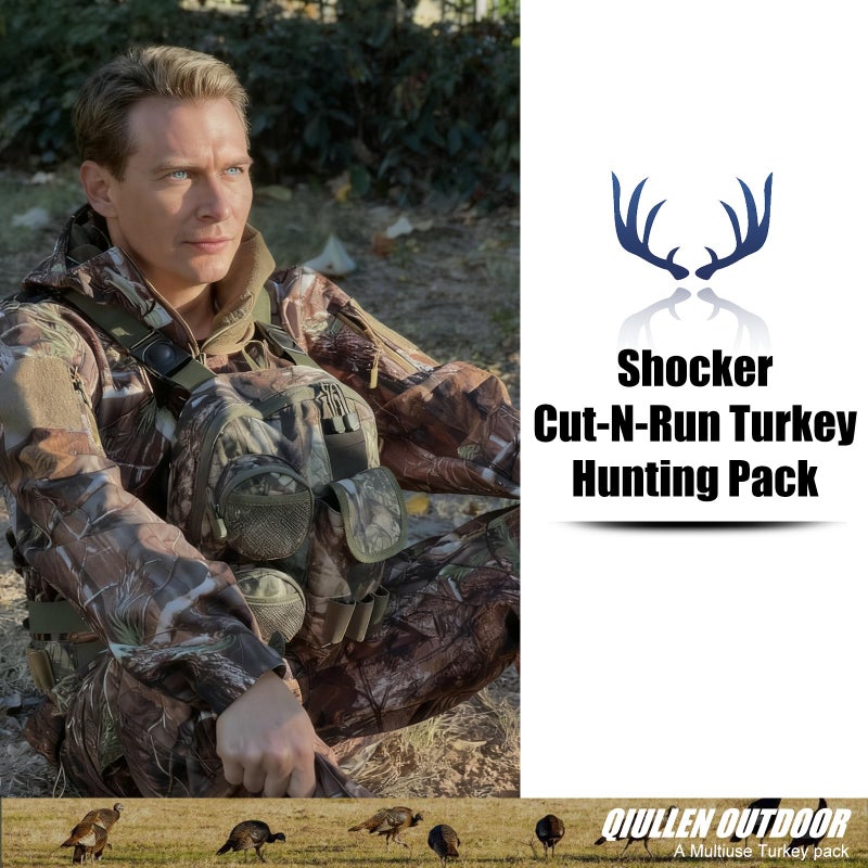 Qiullen Tactical Shoulder Bag Outdoor Military Sling Bag Crossbody Turkey Hunting Bag Sports Chest Pack for Hunting, Hiking, Fishing, Lightweight Carry Pouch - Image 3