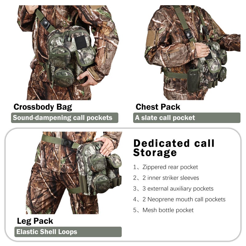 Qiullen Tactical Shoulder Bag Outdoor Military Sling Bag Crossbody Turkey Hunting Bag Sports Chest Pack for Hunting, Hiking, Fishing, Lightweight Carry Pouch - Image 4