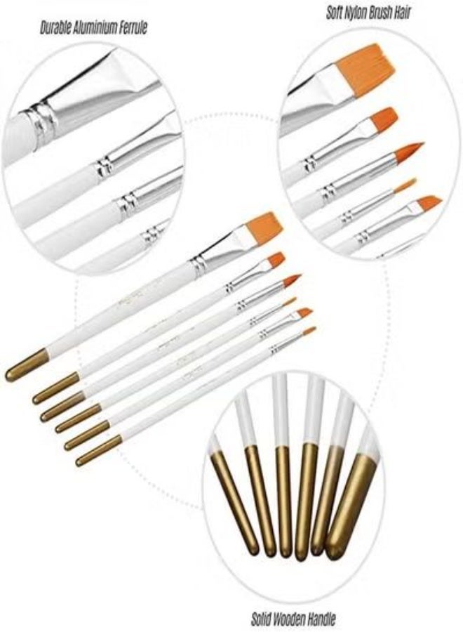 Goolsky 12 Colors Solid Oily Face and Body Paint Kit with 6 Paintbrush Brushes - Image 3
