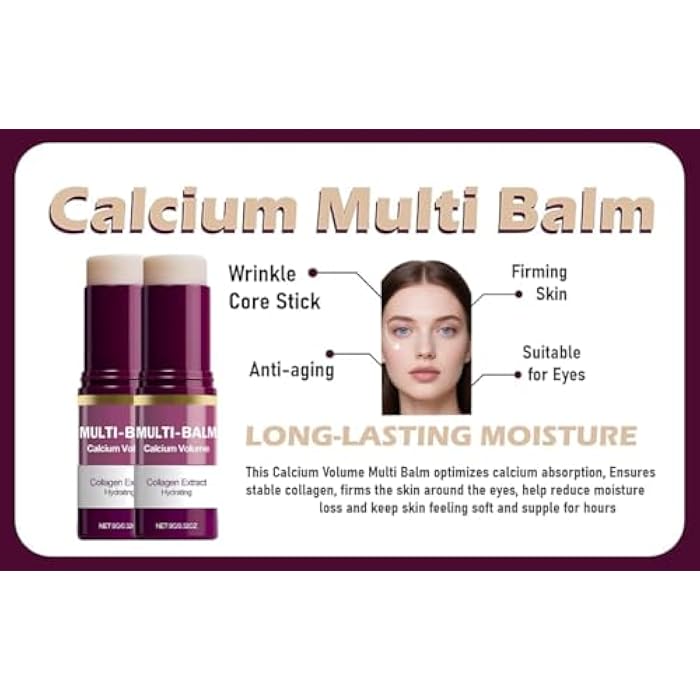 Moka كريم حجم متعدد التأثيرات من كالسيميريت، عصا تجاعيد، عصا مرطبة بالكولاجين الكوري الجنوبي لمكافحة الشيخوخة وترطيب وشد العيون والرقبة والوجه 9غ - Image 5