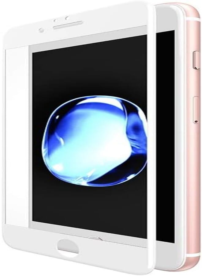 Dotfes 3D Full Coverage Transparent Glass Screen Protector for iPhone 6 plus/6s plus, White, E03