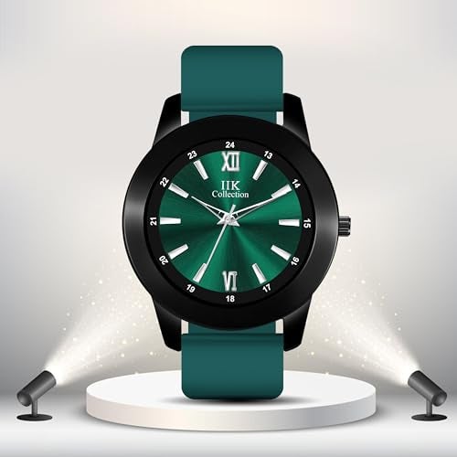 IIK COLLECTION Watches for Men Round Shining Roman Numerical Dial Analogue Men Watch|Long Battery Life with Long Lasting Polish/Adjustable Fixable Silicon Strap|Watches for Boys - Image 4