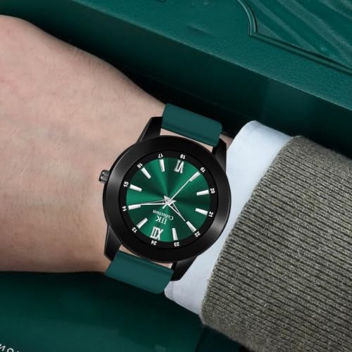 IIK COLLECTION Watches for Men Round Shining Roman Numerical Dial Analogue Men Watch|Long Battery Life with Long Lasting Polish/Adjustable Fixable Silicon Strap|Watches for Boys - Image 3