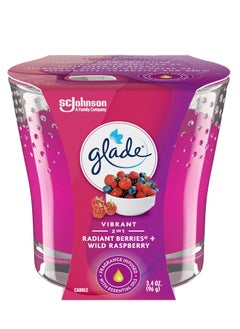 Glade Glade 2-in-1 Candle Air Freshener, Radiant Berries and Wild Raspberries 96g 