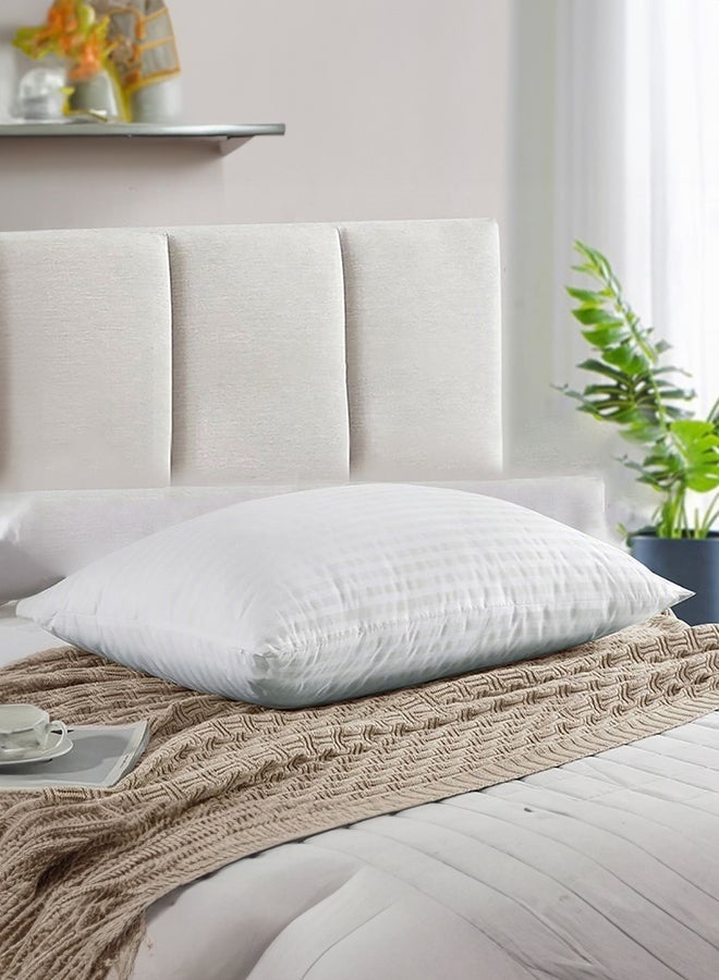 White Striped Hotel Pillow - 75 x 50 cm 1200g for perfect comfort - Image 1