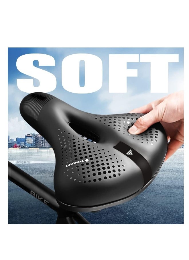 Generic Comfortable Gel Bike Seat with Memory Foam Cushion, Wide Padded Saddle for Men and Women, Universal Fit for Peloton, Stationary, and Mountain Bikes.  - Image 3