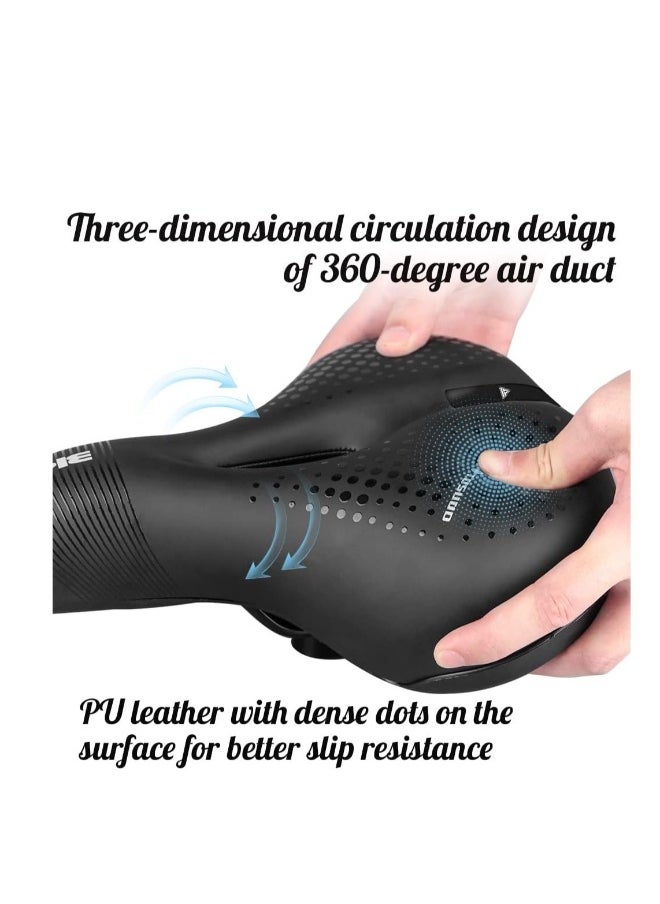 Generic Comfortable Gel Bike Seat with Memory Foam Cushion, Wide Padded Saddle for Men and Women, Universal Fit for Peloton, Stationary, and Mountain Bikes.  - Image 4