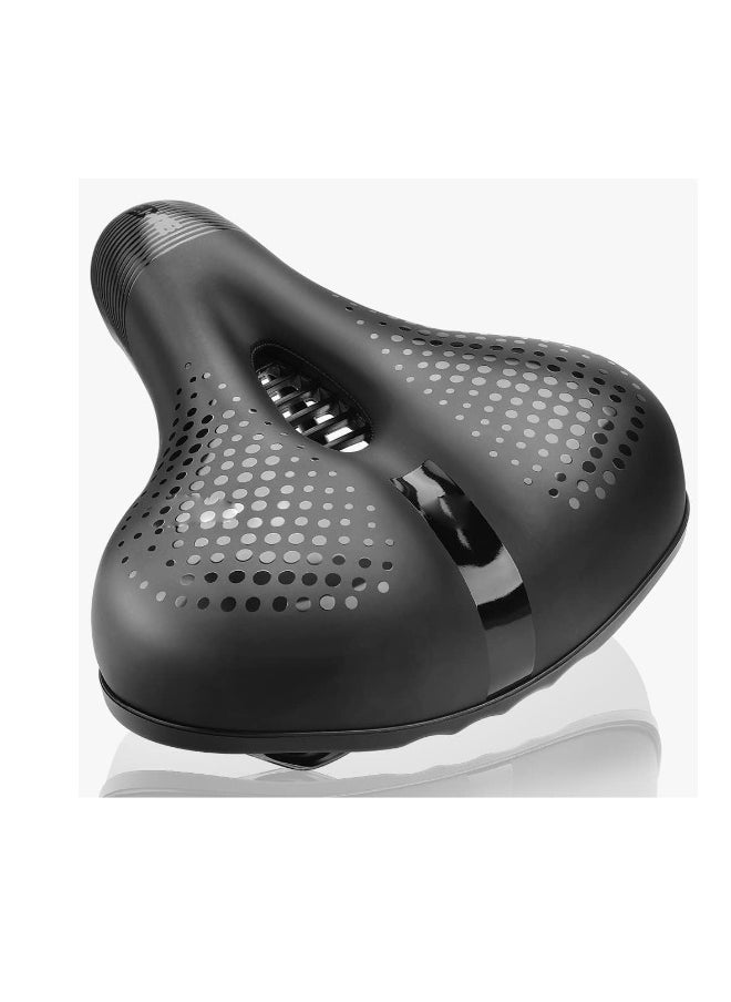 Generic Comfortable Gel Bike Seat with Memory Foam Cushion, Wide Padded Saddle for Men and Women, Universal Fit for Peloton, Stationary, and Mountain Bikes.  - Image 1