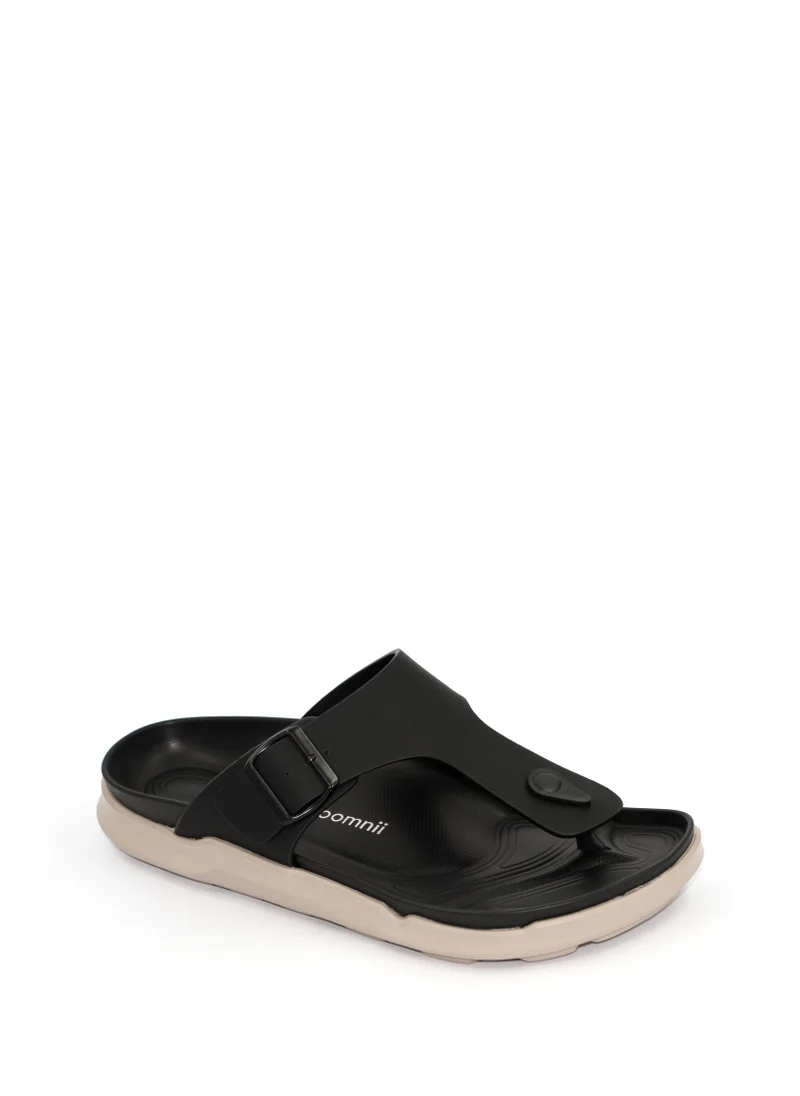 جيومني eres1 Traditional Arabic Sandals for Men – Comfortable Leather Slip-On Design – Perfect for Everyday Wear & Occasions -Black
