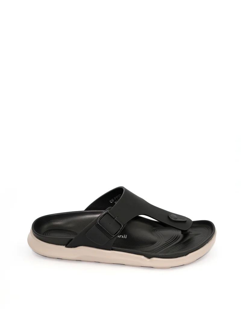 Geoomnii eres1 Traditional Arabic Sandals for Men – Comfortable Leather Slip-On Design – Perfect for Everyday Wear & Occasions -Black