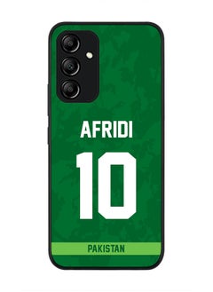 Rugged Black Edge Case for Samsung Galaxy A54, Slim fit Soft Case Flexible Anti Drop TPU Gel Thin Cover - Player Name - AFRIDI, Jersey Number- 10