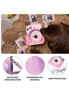 Y&D Case for Fujifilm Instax Mini 12 Camera Protective PU Leather Bag Cover with Adjustable Shoulder Strap and Photo Album 64 Pockets  - Image 2