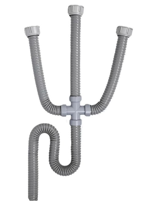 Sink hose Triple drain directly attached to the sink