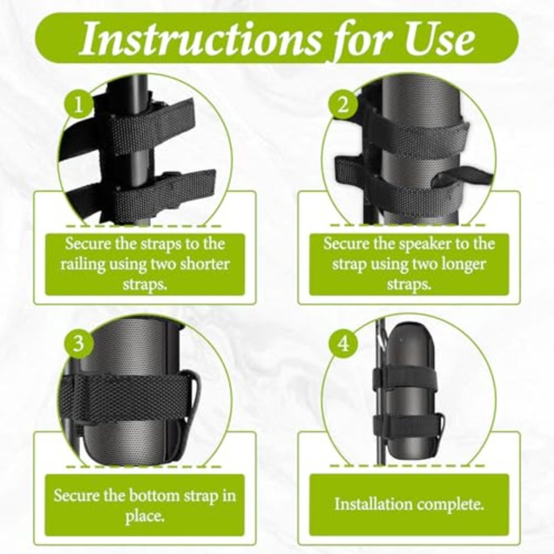 19.2'' x 12.6''/49 x 32 CM Golf Cart Speaker Mount Strap, Portable Speaker Holder for Bike Adjustable Waterproof Accessories Bluetooth Bar UTV ATV Sound Scooter Bicycle Motorcycle - Image 4