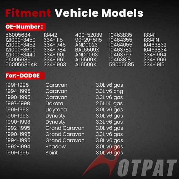 AOTPAT High Output Alternator for:-JEEP Wrangler Cherokee Comanche,for:-DODGE Grand Caravan Dakota Caravan Dynasty Spirit Shadow 12V 90Amp Rotation: CW, Alternador Replace# 56005684 121000-3450 - Image 2