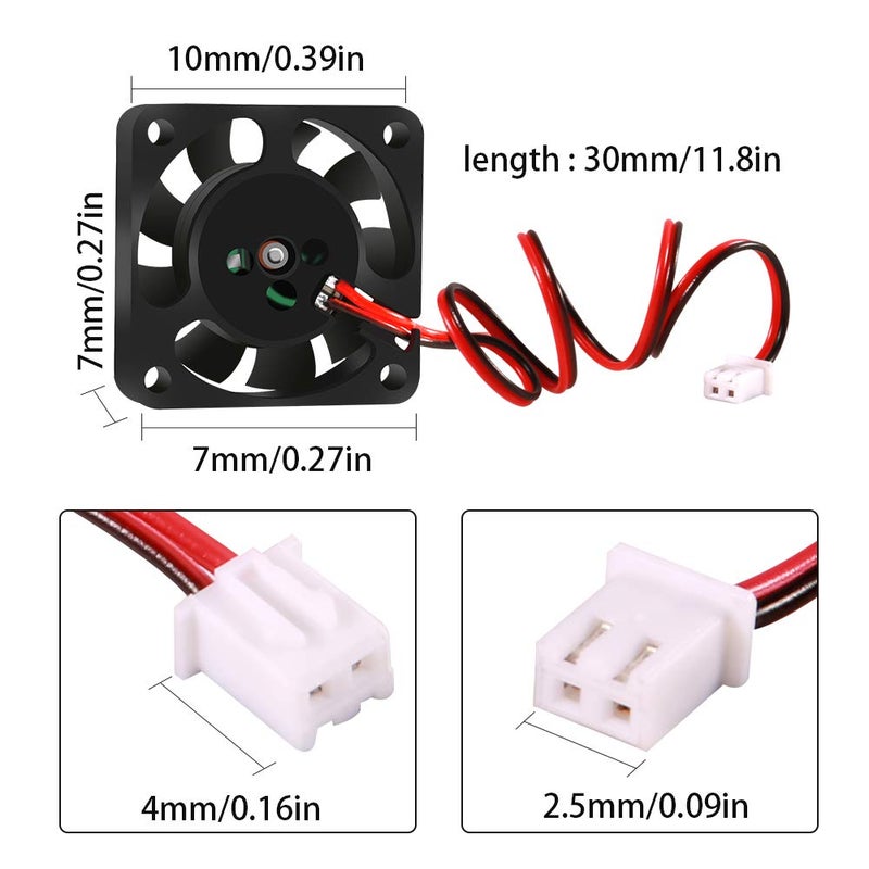 UMLIFE 4PCS 3D Printer Brushless Cooling Fan 40x40x10mm DC24V Oil Bearing Blower Fan Turbo fan with 2 Pin Terminal for Hotend Extruder Heatsinks Makerbot MK7 MK8 CPU Chip Arduino Creality Ender 3 Ender 3 Pro  - Image 5