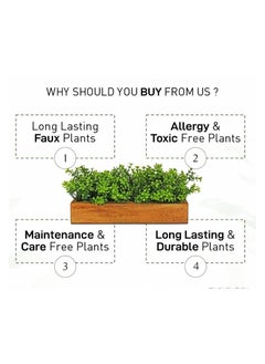 Generic Artificial Gardenia Plant Bunch In Wood Planter Home And Office Decor Plants For Decoration  - Image 3