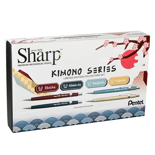 Pentel قلم رصاص ميكانيكي بنتل شارب، مجموعة علبة ألوان كيمونو المحدودة، 0.3 مم، 0.5 مم، 0.7 مم، 0.9 مم - Image 2