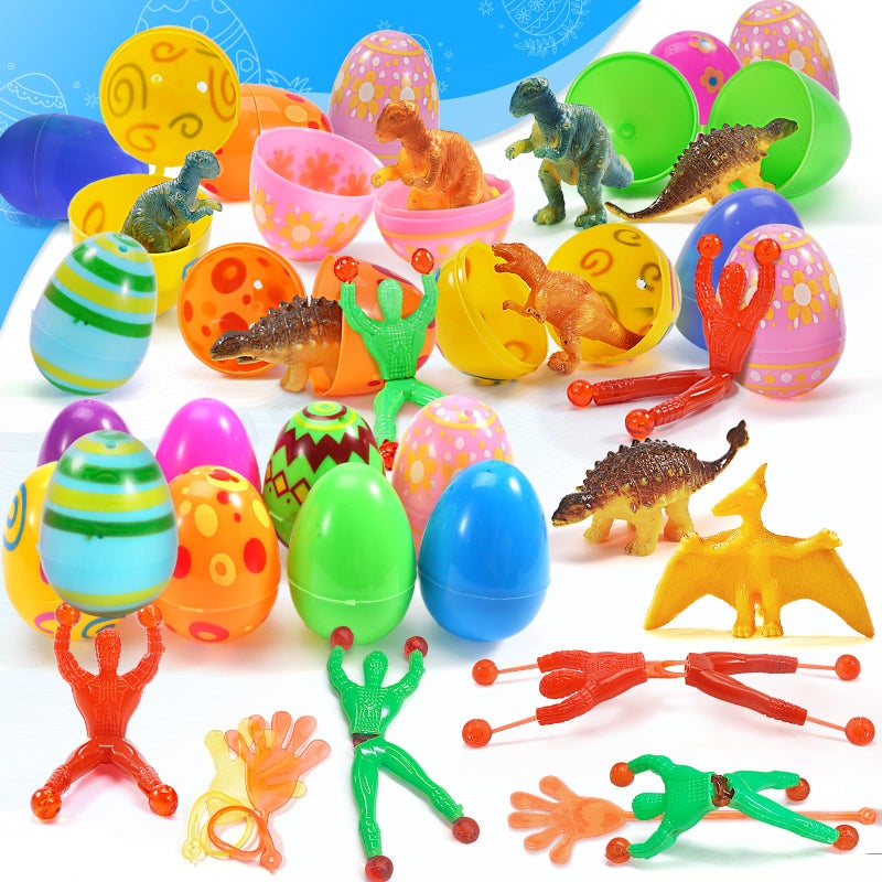 WEARXI 100PCS Prefilled Easter Eggs with Toys, Easter Basket Stuffers, Easter Eggs Filled, Easter Basket Stuffers for Toddler Teens Boy Girl, Plastic Easters Egg, Party Favors Easters Gifts for Kids - Image 5