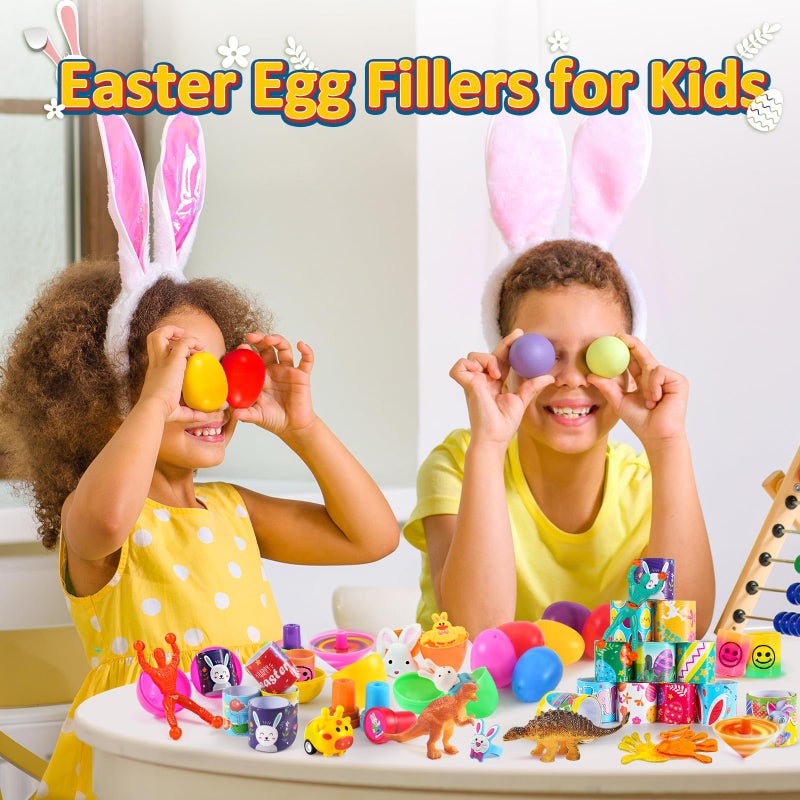 WEARXI 100PCS Prefilled Easter Eggs with Toys, Easter Basket Stuffers, Easter Eggs Filled, Easter Basket Stuffers for Toddler Teens Boy Girl, Plastic Easters Egg, Party Favors Easters Gifts for Kids - Image 4