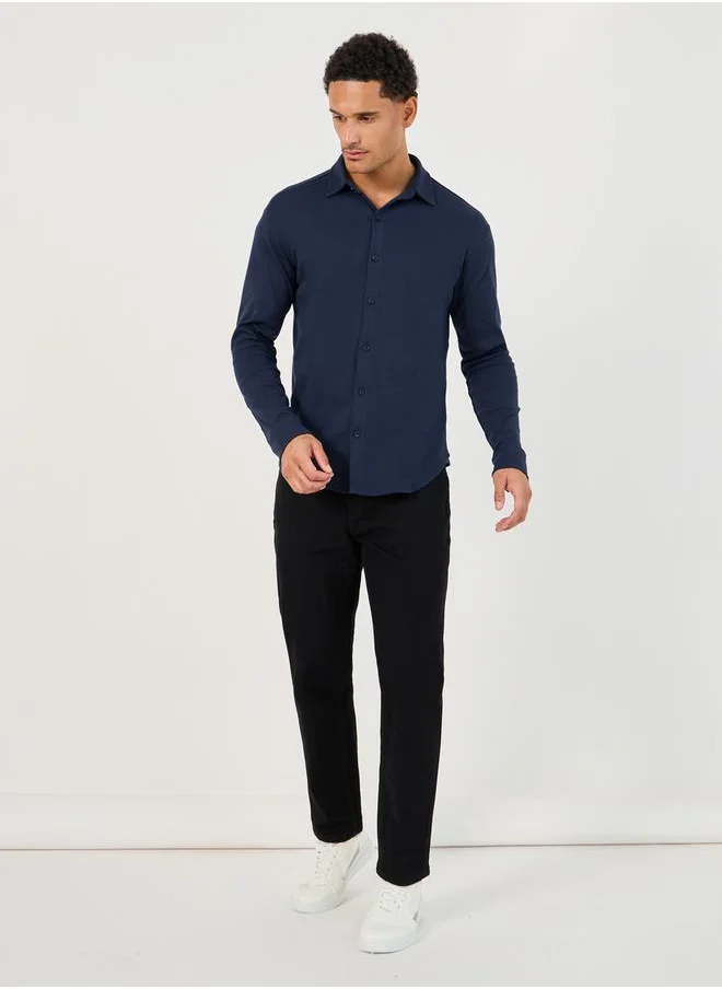 Styli Regular Fit Interlock Knit Shirt