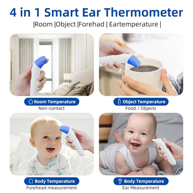 Berrcom 3 in 1 Forehead and Ear Thermometer Indoors Non-Contact Backlight Body Object Temperature Checking Sensor Touchless Digital Thermometer with Fever Alert - Image 5