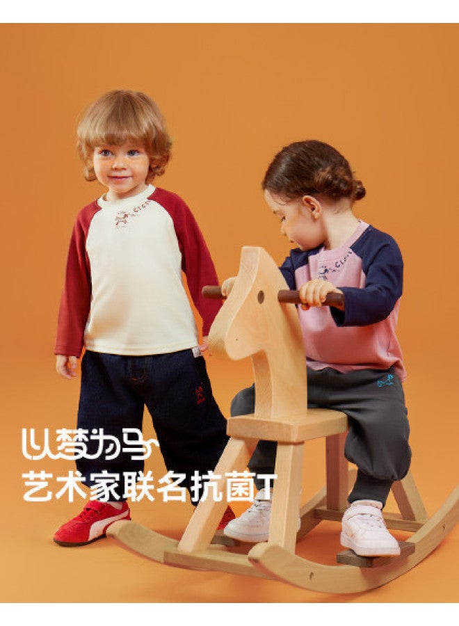 Master Collaboration Heat-generating Antibacterial] Boys' Base Layer Shirt Autumn And Spring Style Baby T-shirt Long Sleeve Children's Top Girls' - Image 1
