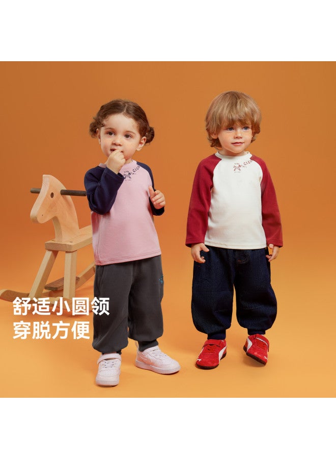 Master Collaboration Heat-generating Antibacterial] Boys' Base Layer Shirt Autumn And Spring Style Baby T-shirt Long Sleeve Children's Top Girls' - Image 3
