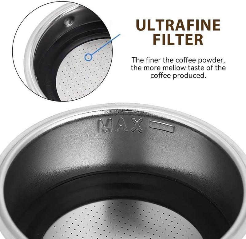ELEPHANTBOAT 51mm Portafilter Filter for Derlla Coffee Maker Stainless Steel Basket Double Basket Replacement Double Filter Baskets 14 to 18 grams Ground Coffee Filter Baskets - Image 4