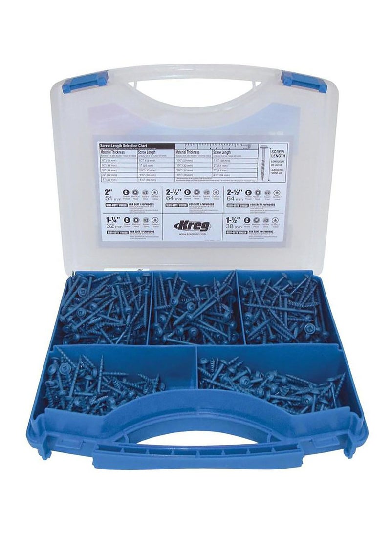 Kreg Blue-Kote Pocket-Hole Screw Kit 450pcs