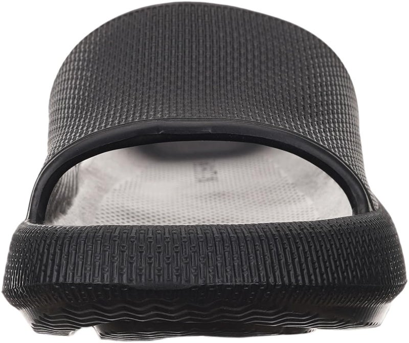 WHITIN Slippers for Women Non Slip Cushioned Thick Sole Slides Size 7.5 8.5 Quick Drying Bathroom Sandals Ladies Open Toe Foam Black 39-40 - Image 3