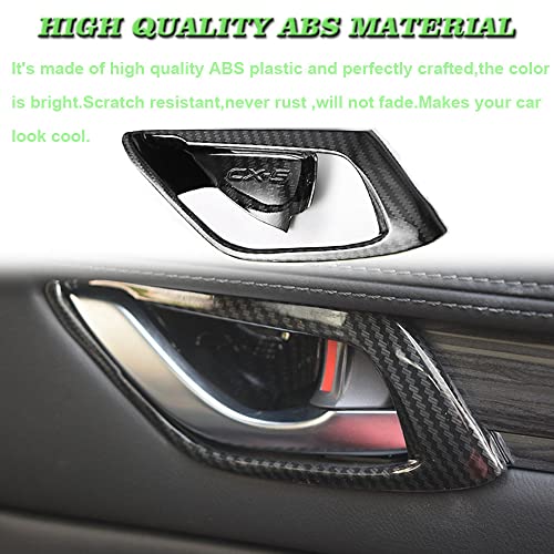 BOYOUS 4PCS Carbon Fiber Style ABS Interior Door Handle Bowl Cover Trim Decoration Sticker Accessories Fit for Mazda CX-5 2017 2018 2019 2020 2021 2023 2024 (Carbon Fiber) - Image 4