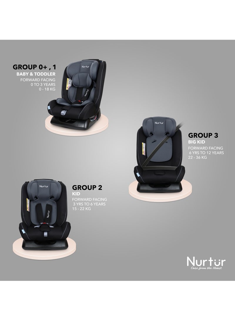 Nurtur Otto Baby/Kids 4-in-1 Car Seat - 4 Position Recline 5-Point Safety Harness â€“ 10 Level Adjustable Headrest, 0 months to 12 years - Image 4