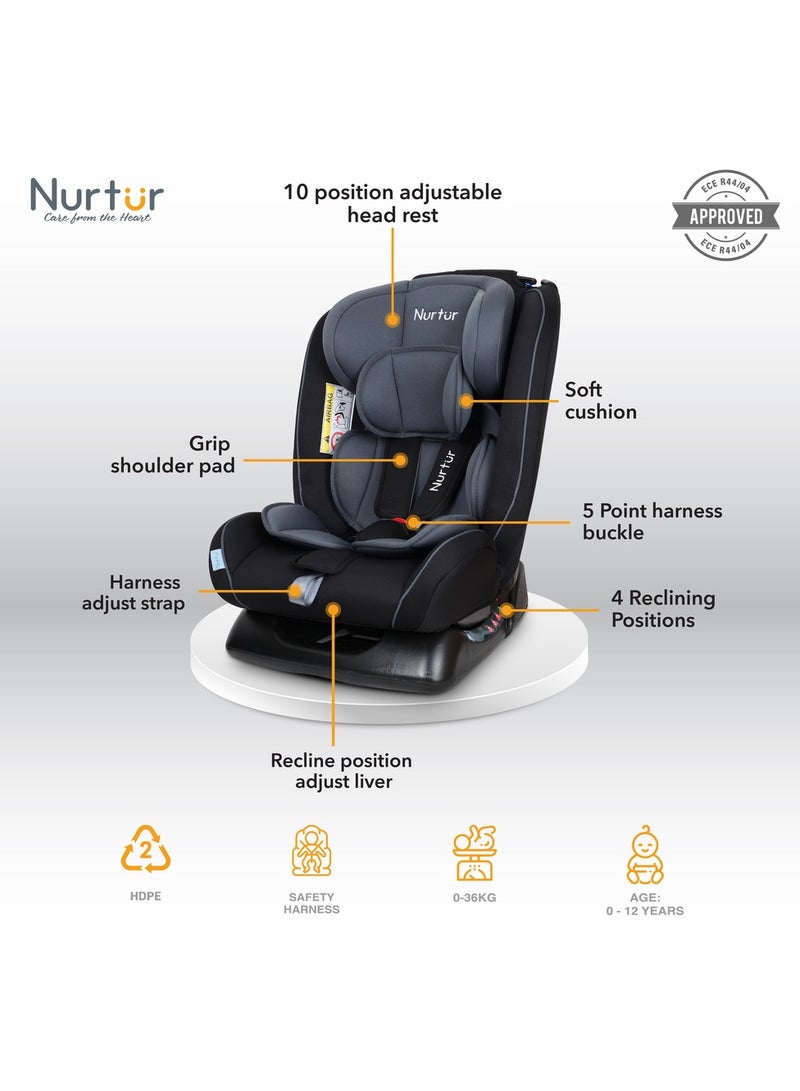 Nurtur Otto Baby/Kids 4-in-1 Car Seat - 4 Position Recline 5-Point Safety Harness â€“ 10 Level Adjustable Headrest, 0 months to 12 years - Image 2