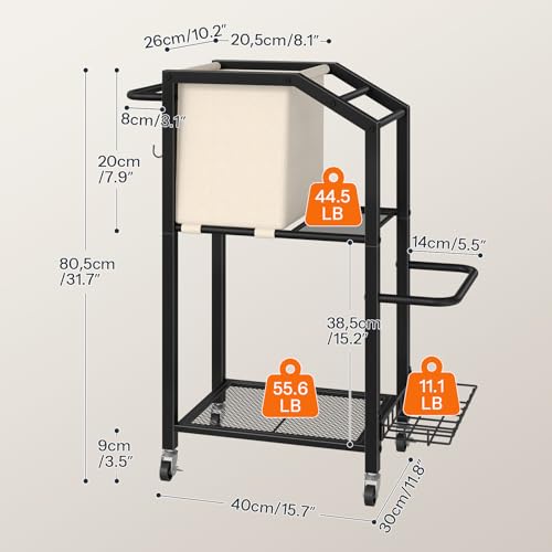 HOOBRO Dumbbell Rack, Weight Rack for Dumbbells, Yoga Mat Storage Rack, Home Gym Storage Rack for Dumbbells Kettlebells Foam Roller, Workout Storage Organizer with Wheels & Hooks, Black BE85CJ01N1 - Image 5