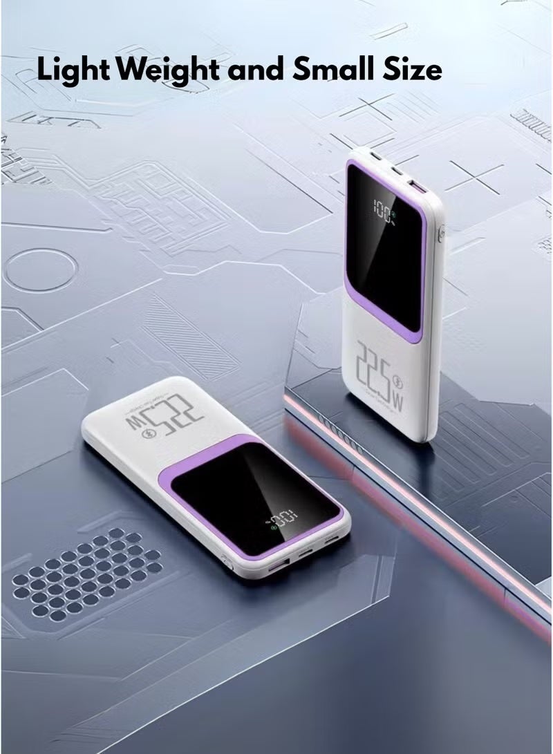 LEVINO 10000mAh 22.5W Fast Charging Power Bank PD | Ultra-Slim Flight Approved Portable Charger with USB-C In/Out Dual USB & Micro Input | Compact External Battery Pack – White - Image 3