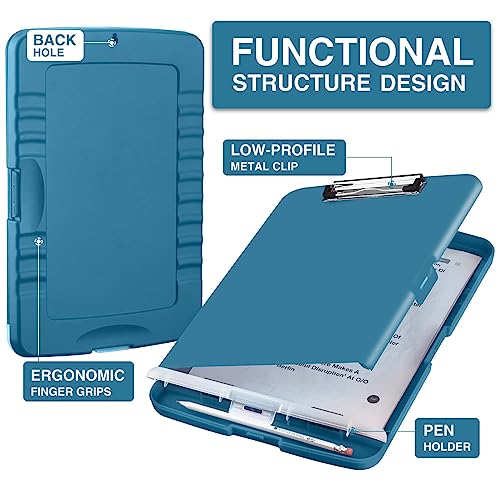 Sooez Clipboards with Storage, High Capacity Clip Boards 8.5x11 with Storage, Heavy Duty Nursing Clipboard Folder, Plastic Clipboard with Pen Holder for Women Teachers Work, School & Office Supplies - Image 2