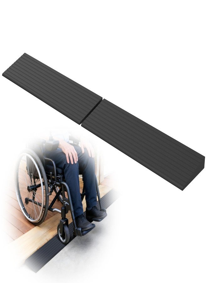 Nuvium 1" Rise Rubber Threshold Ramps for Doorways, 34" Wide Modular Wheelchair Ramp 2 PCS, Wheelchair Ramp, Access Ramps for Wheelchairs,Strollers,Sweepers,Bathrooms,Entryways,2000LBS Capacity - Image 1