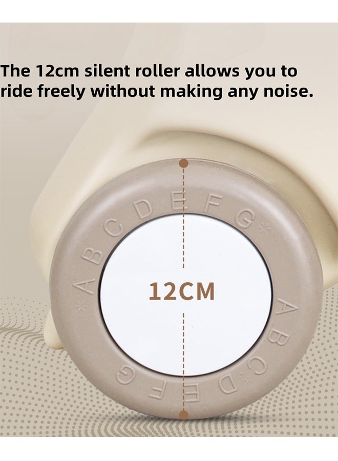 Children's Rocking Horse Toy, 2 in 1 Baby Children's Rocking Horse, Coasting Car, Detachable Balance Plate And Silent Wheel, Anti-Slip Strip, Suitable For 1-6 Years Old Children (White) - Image 3