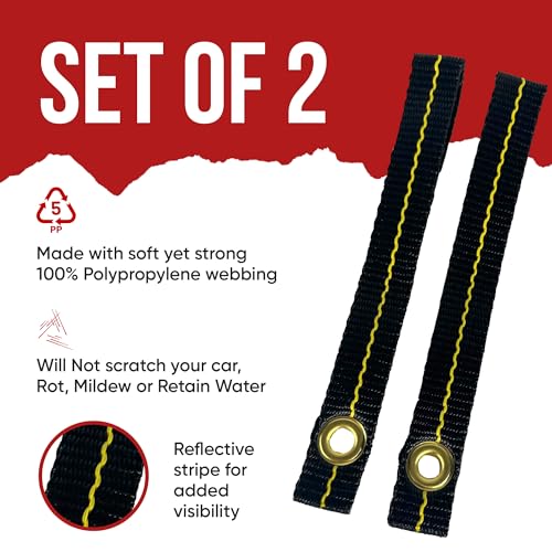 Cajun Tie Downs - Hood Loop Anchor Straps - Made in USA - Secure & Convenient Car Tie-Downs for Hauling Canoe or Kayak (2-Pack) - Image 4