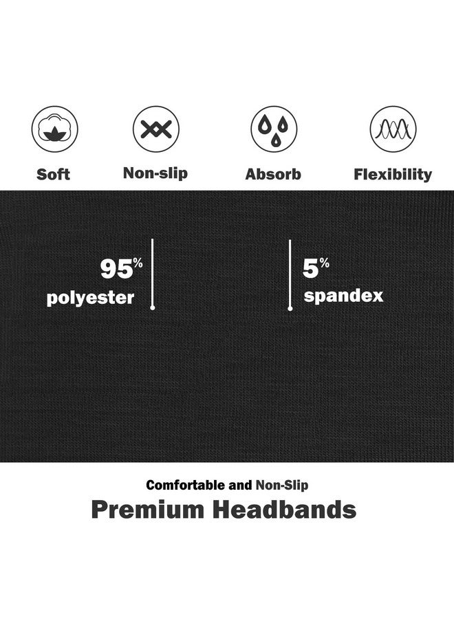 IVARYSS Headbands For Women, Non-Slip, Premium Stretchy Head Bands Hair Accessories,Wear For Yoga, Fashion, Working Out, Travel Or Running, 6 Pack, Black - Image 2