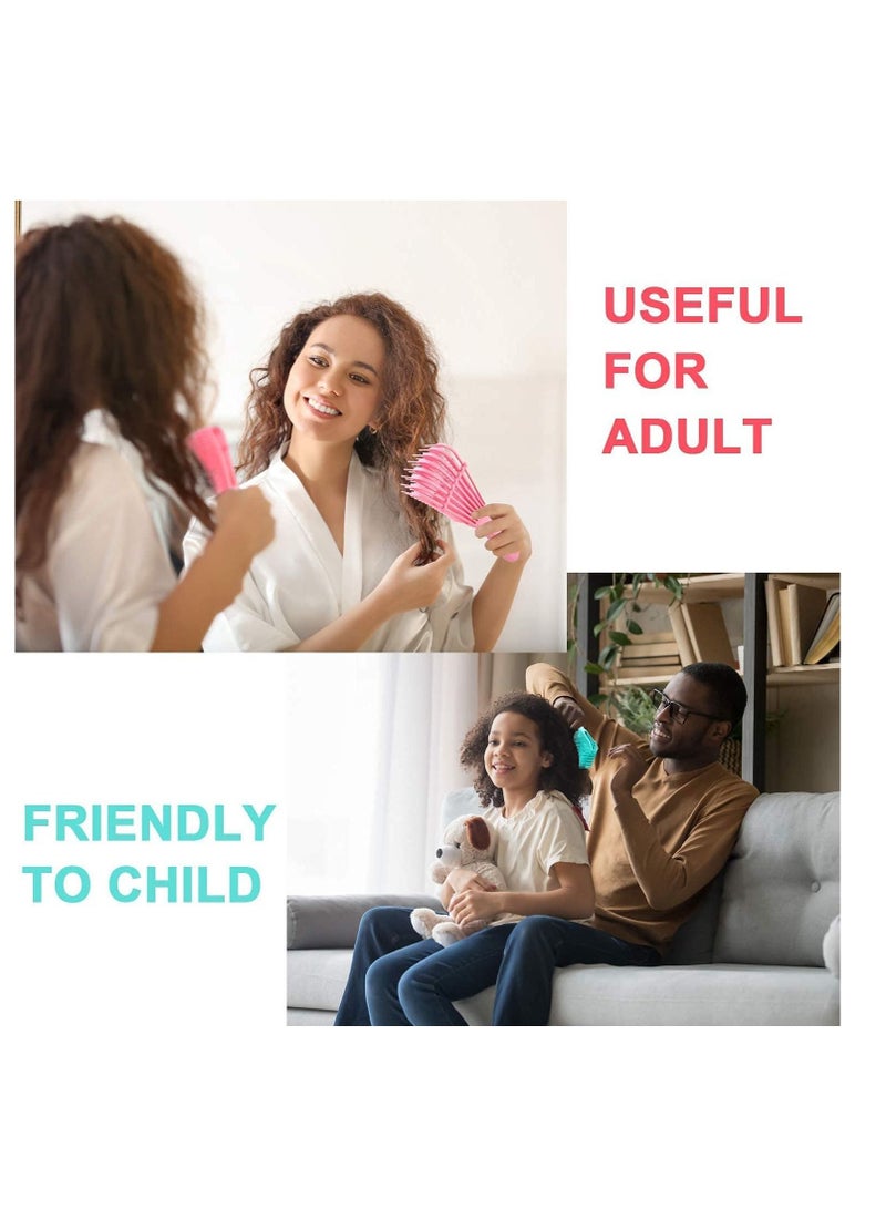 NIBEMINENT 2 Pieces Detangling Brush for Hair Textured 3a to 4c Kinky Wavy Curly Coily Wet Dry Oil Thick Long Knots Detangler Easy Clean - Image 3