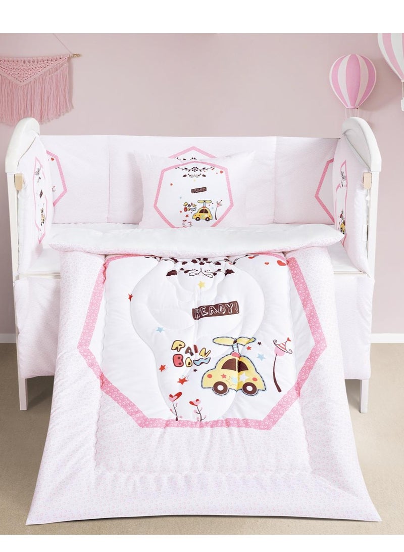 5-piece newborn bed sheet with barriers - multi-colored